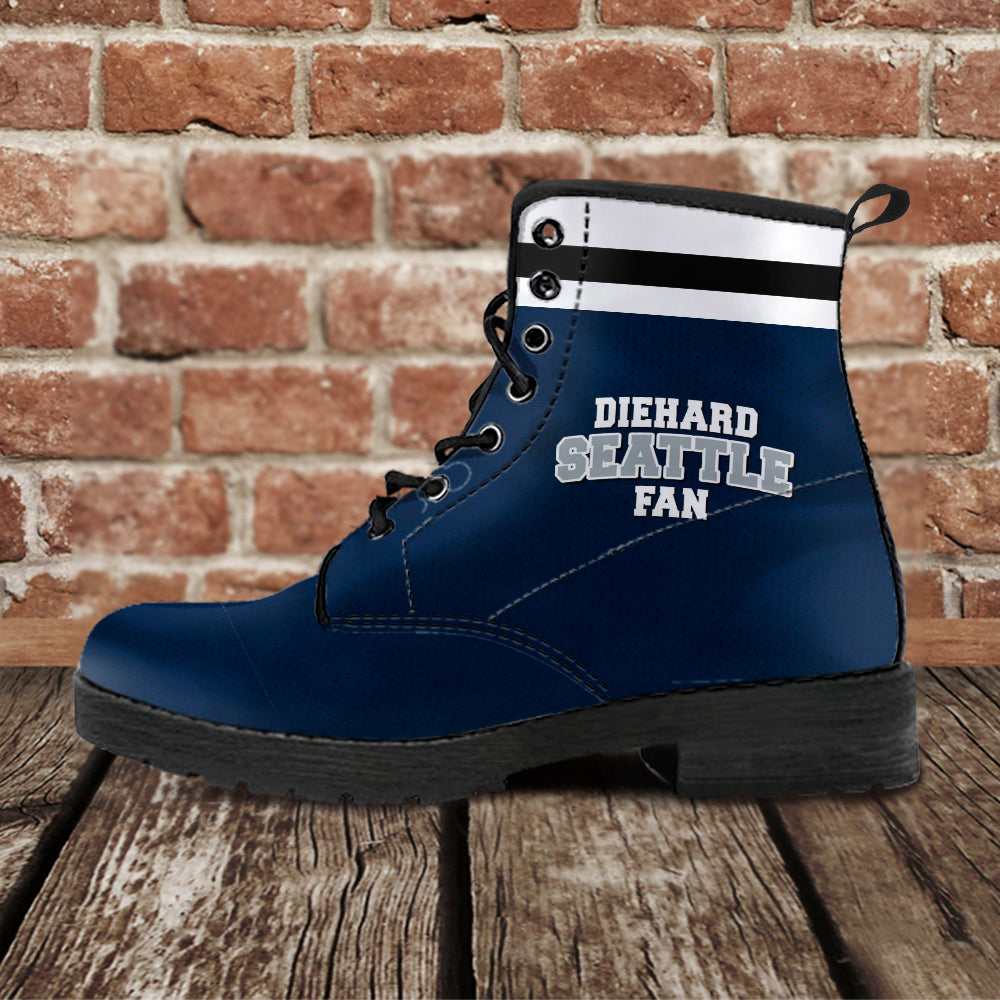 Diehard Seattle Fan Sports Leather Boots Navy