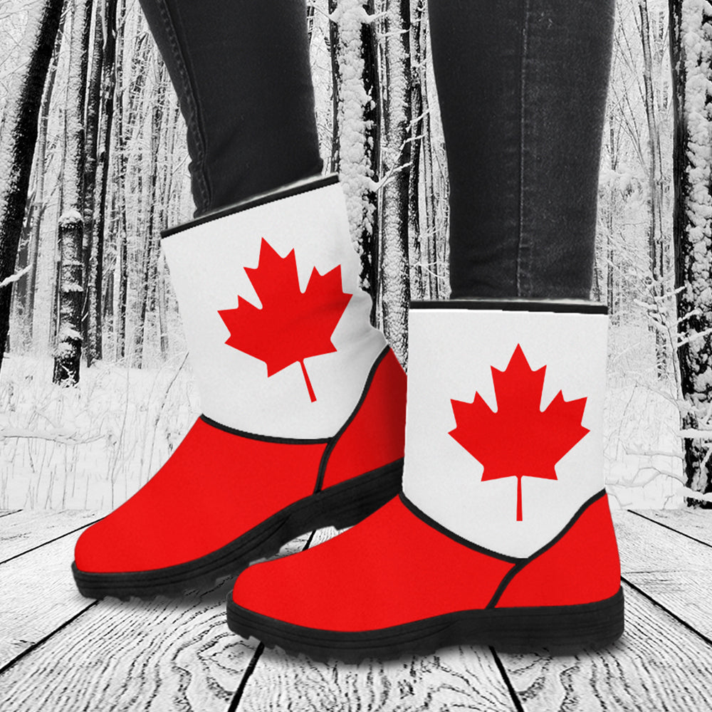 Canada Flag Faux Fur Boots