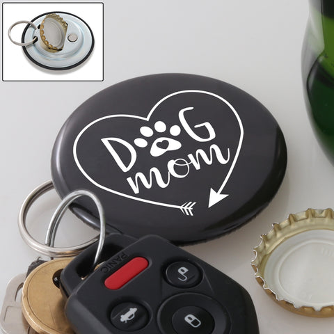 Image of Dog Mom Heart Magnetic Bottle Opener Keychain