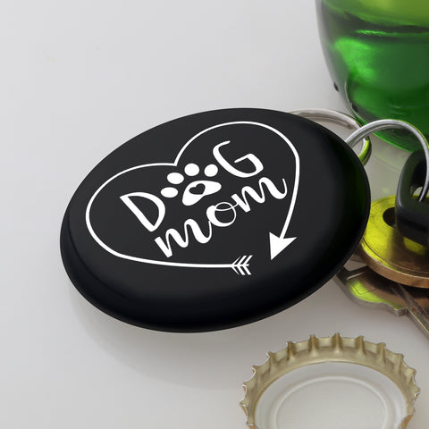 Image of Dog Mom Heart Magnetic Bottle Opener Keychain