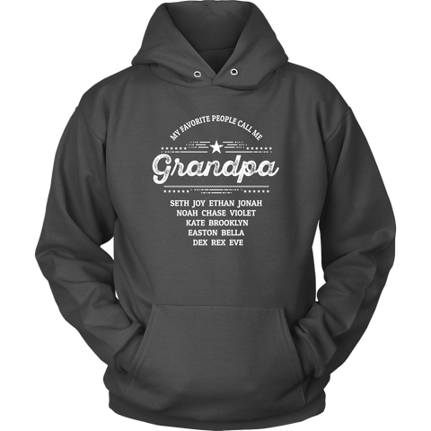 Image of My Favorite People Call Me Grandpa Personalized Hoodie Sweatshirt