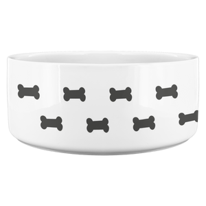 Personalized Ceramic Dog Bowl Bone Dog Name