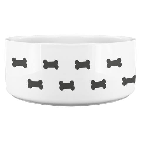 Image of Personalized Ceramic Dog Bowl Bone Dog Name