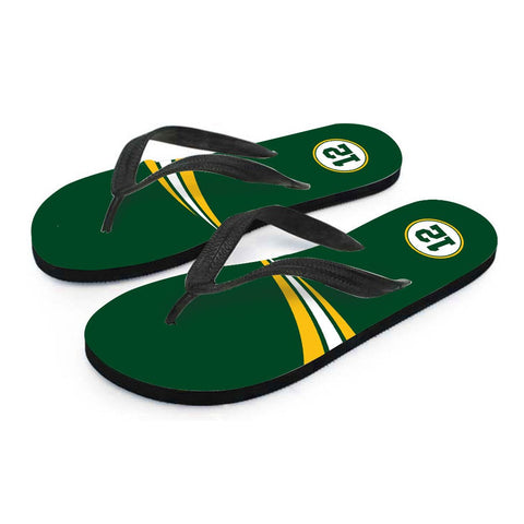 Image of Green Bay 12 Sports Flip Flops