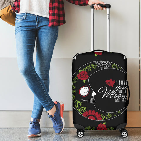 Image of Love You To The Moon Sugar Skull Luggage Cover