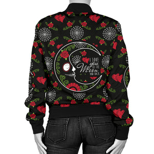 Love You To The Moon Sugar Skull Women's Bomber Jacket