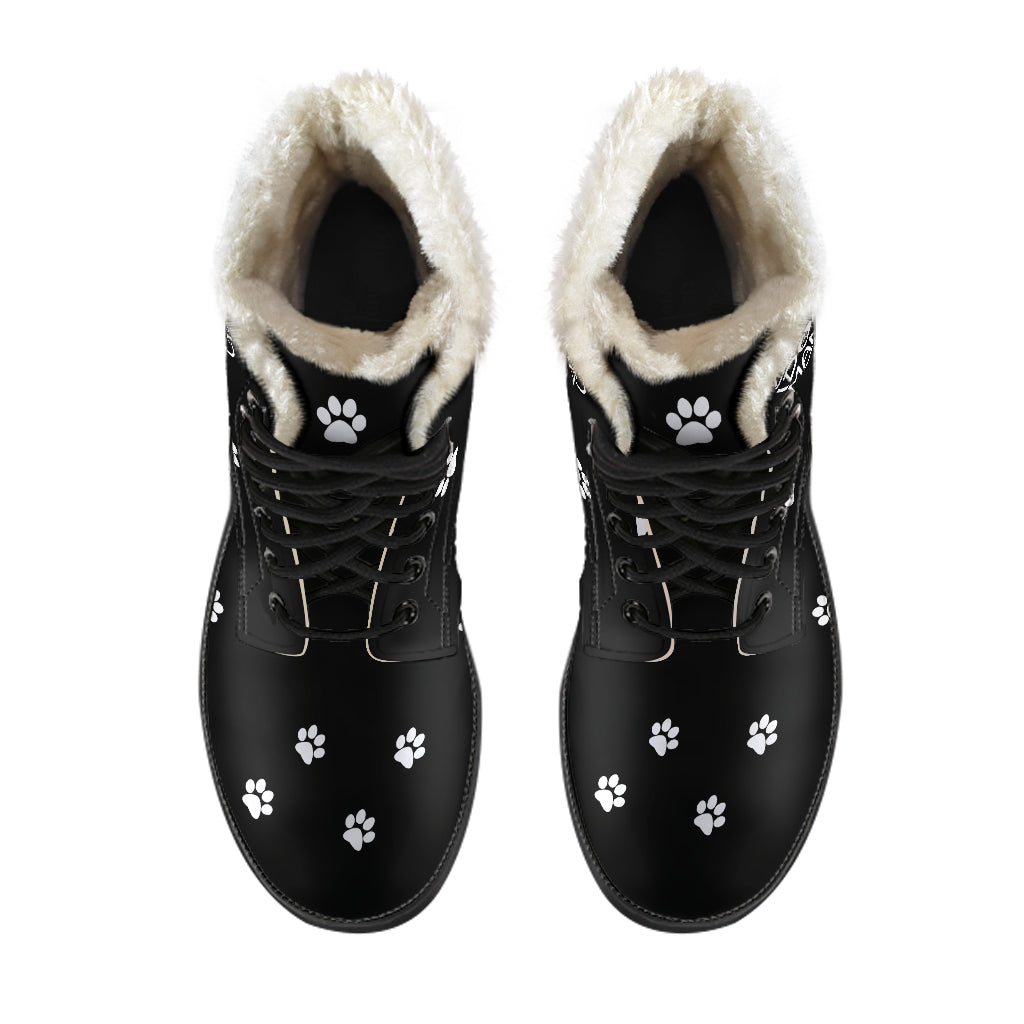 Blessed Dog Mama Faux Fur Leather Boots