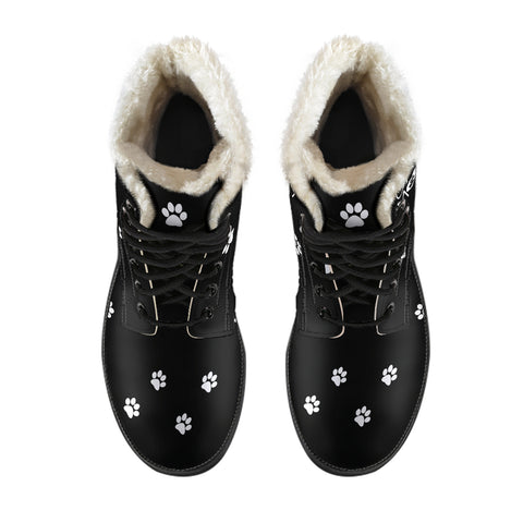 Image of Cat Mom Faux Fur Leather Boots