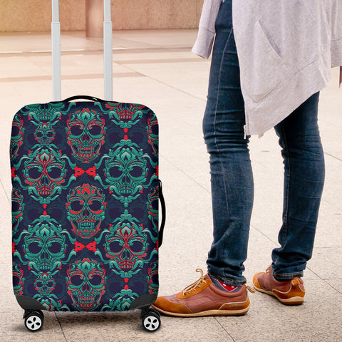 Ornamental Sugar Skull Luggage Cover