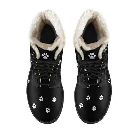 Image of Blessed Cat Mama Faux Fur Leather Boots