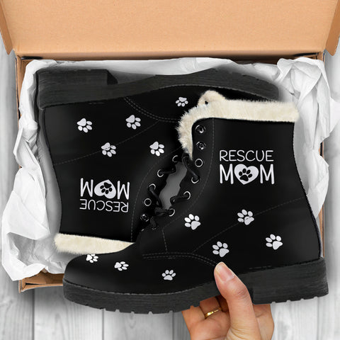 Image of Rescue Mom Faux Fur Leather Boots