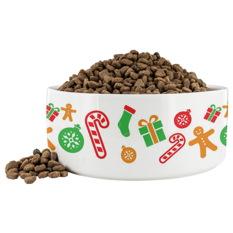 Image of Ceramic Christmas Dog Bowl
