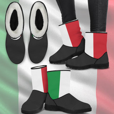 Image of Italy Flag Faux Fur Boots