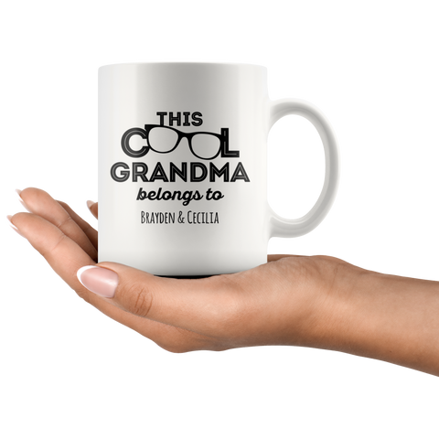 Image of This Cool Grandma Personalized White Ceramic Mug