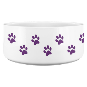 Personalized Ceramic Dog Bowl Paw Name