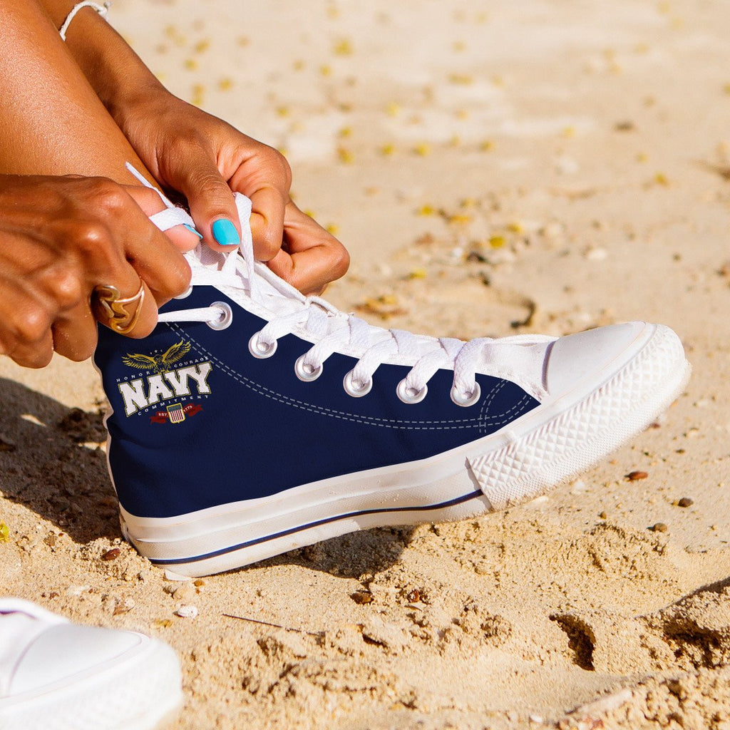 Navy High Top Shoes