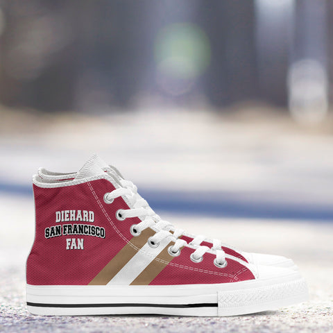 Image of Diehard San Francisco Fan Sports High Top Shoes Red White