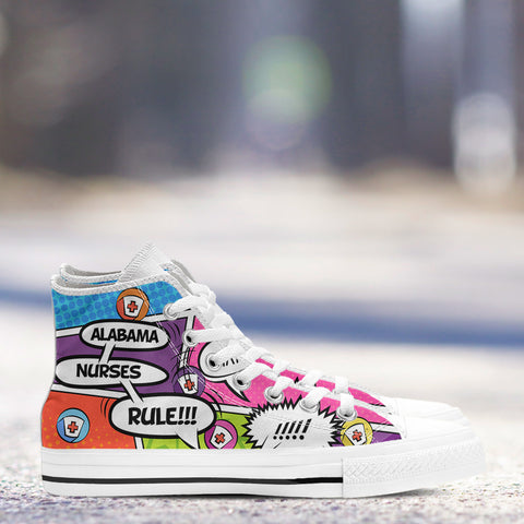 Image of Comic Alabama Nurse High Top Shoes White