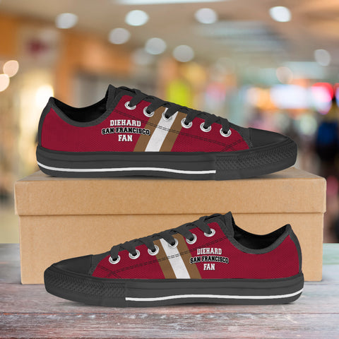 Image of Diehard San Francisco Fan Sports Low Top Shoes Red White
