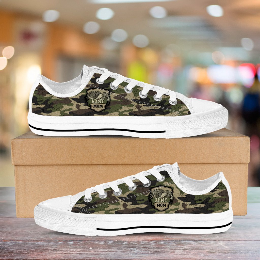 Army Mom and Army Dad Camouflage Low Top Shoes
