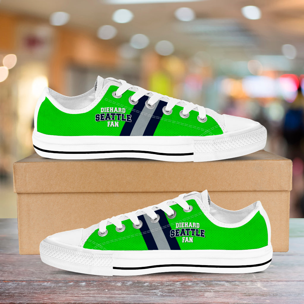 Women's Diehard Seattle Fan Sports Low Top Shoes Green White