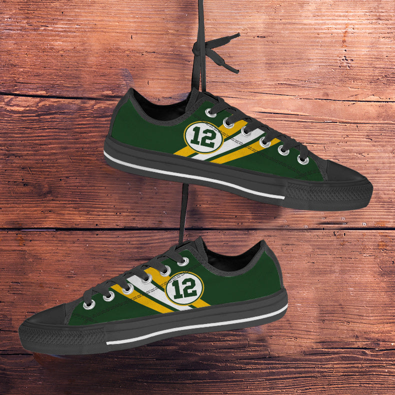 Green Bay 12 Sports Low Top Shoes Black