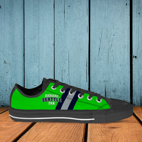 Image of Diehard Seattle Fan Sports  Low Top Shoes Green Black