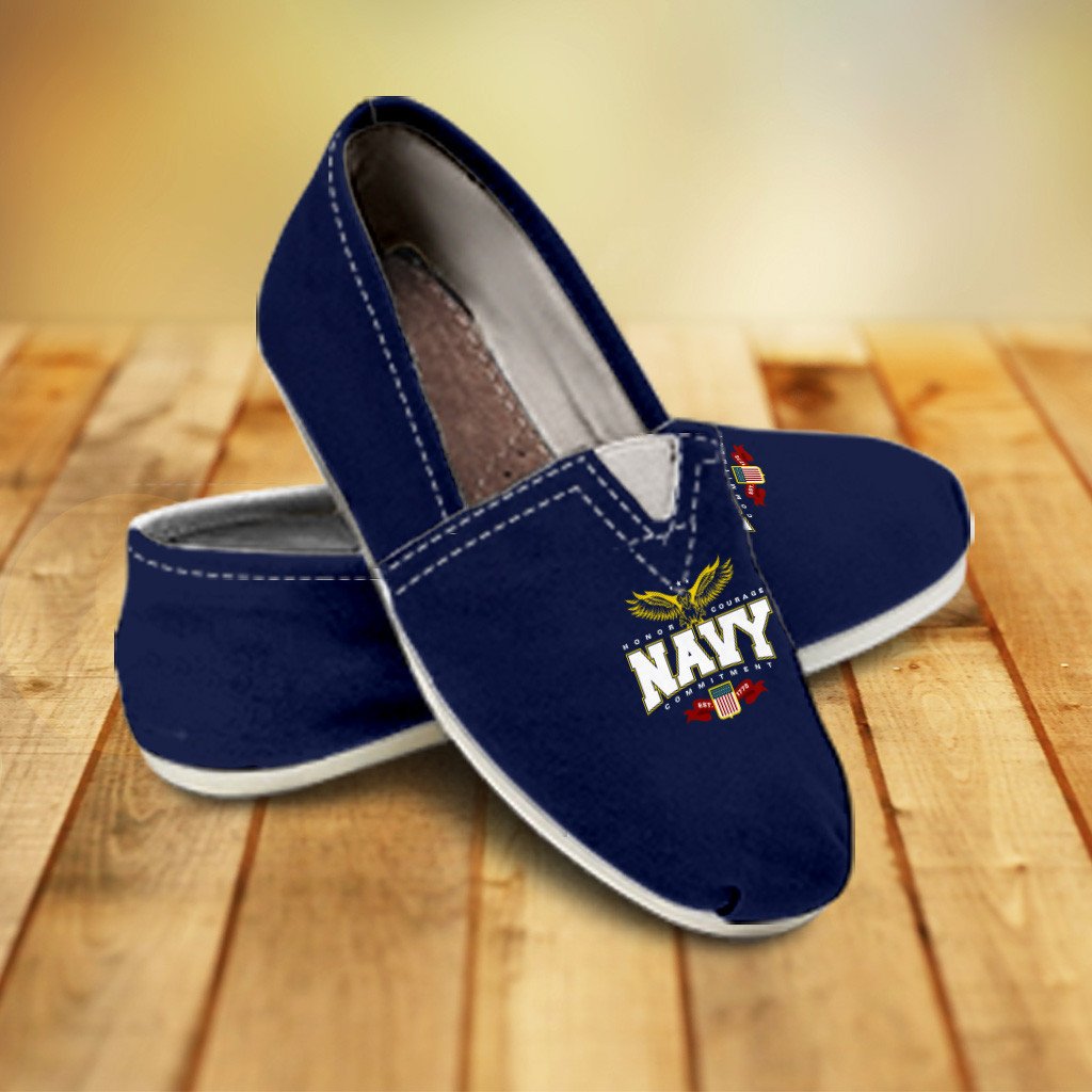 Navy Toms Style Ladies Casual Shoes