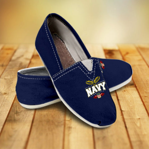 Image of Navy Toms Style Ladies Casual Shoes