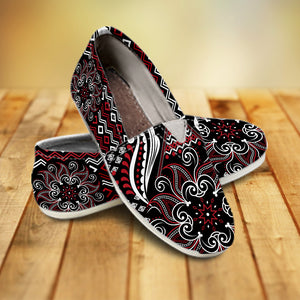 Mandala Ladies Casual Shoes Red and Black