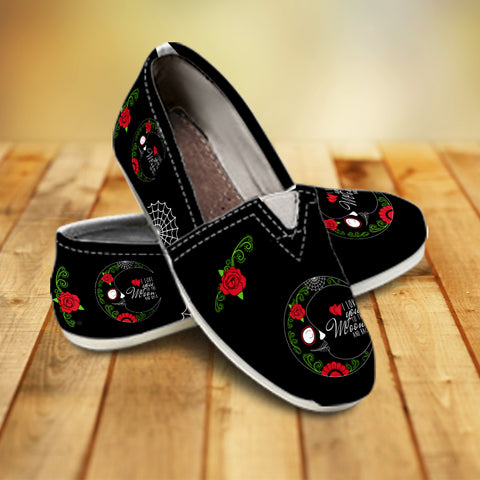 Image of Love You To The Moon Sugar Skull Ladies Casual Shoes