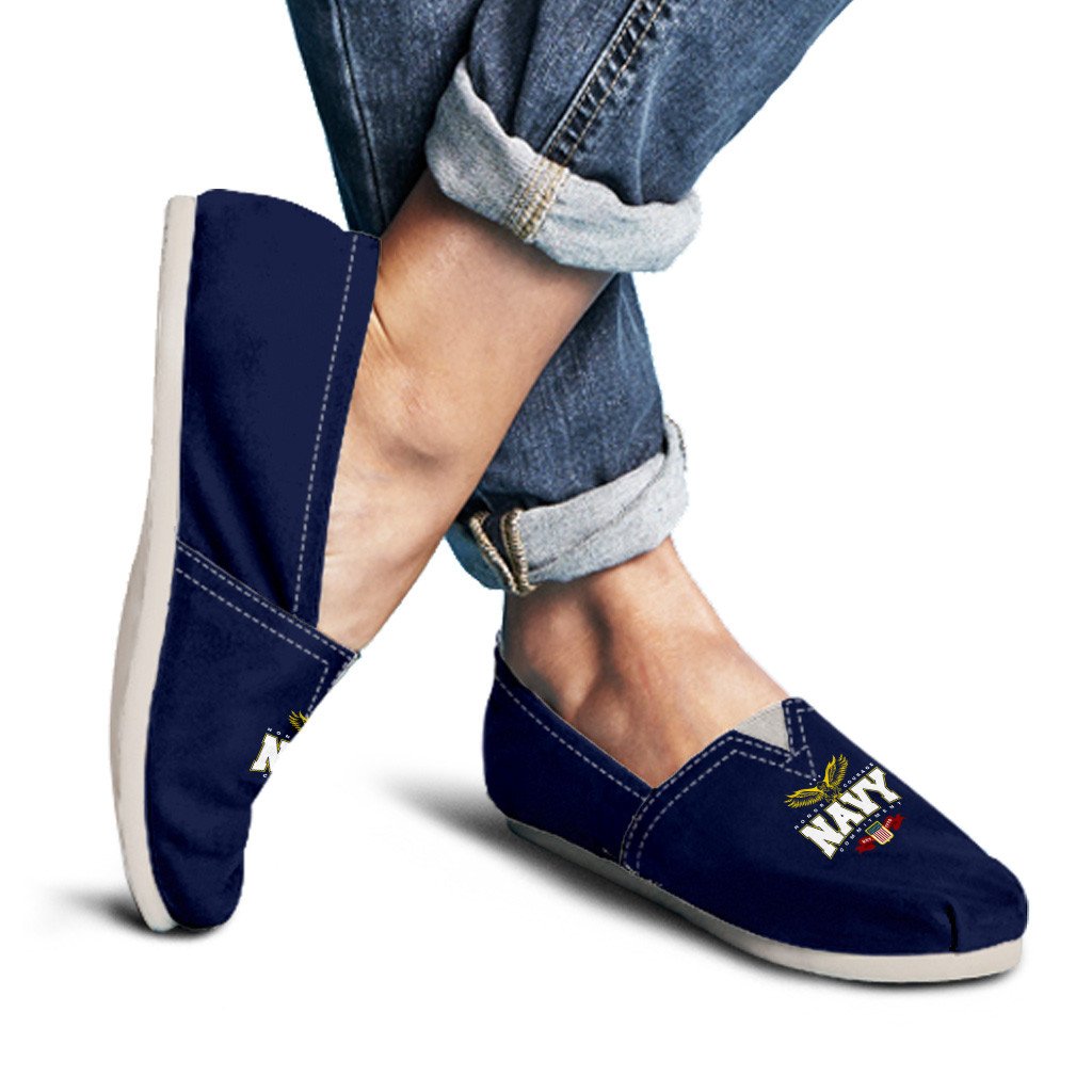 Navy Toms Style Ladies Casual Shoes