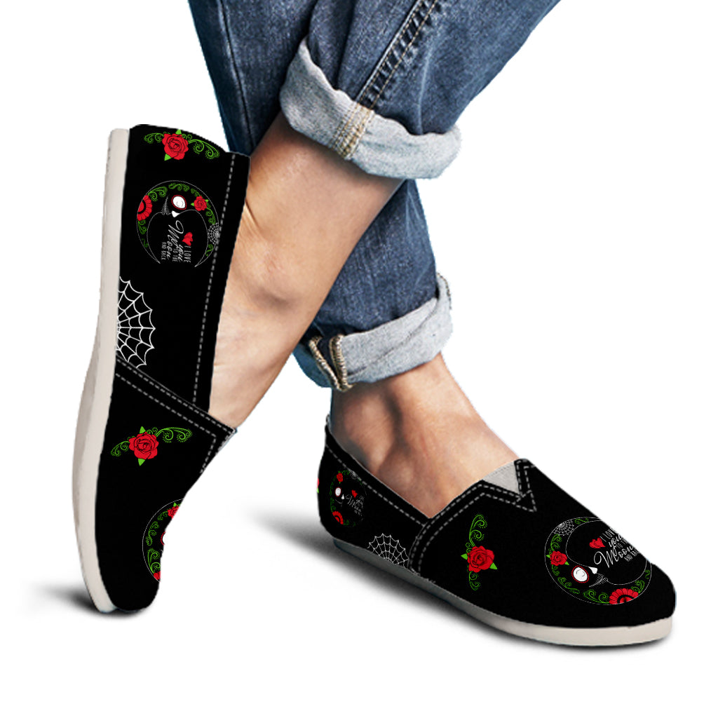 Love You To The Moon Sugar Skull Ladies Casual Shoes
