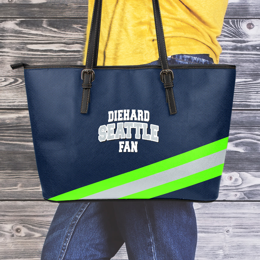 Diehard Seattle Fan Sports Leather Tote Bag