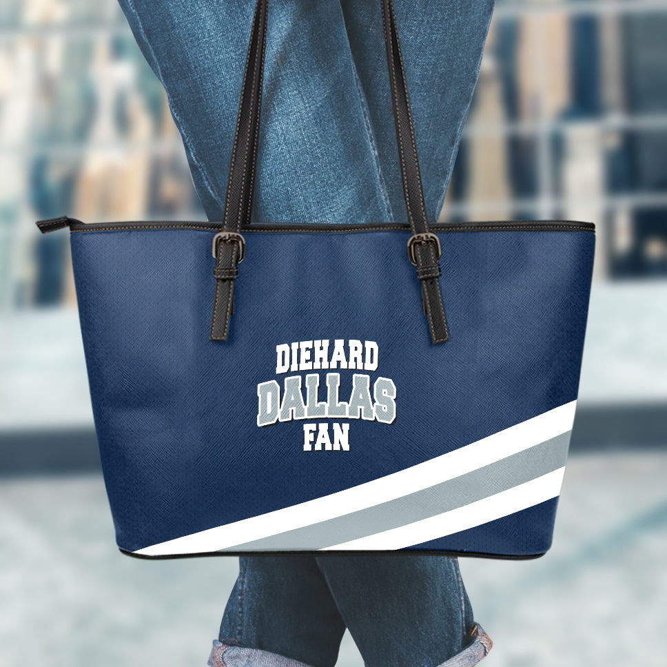 Diehard Dallas Fan Sports Leather Tote Bag Large