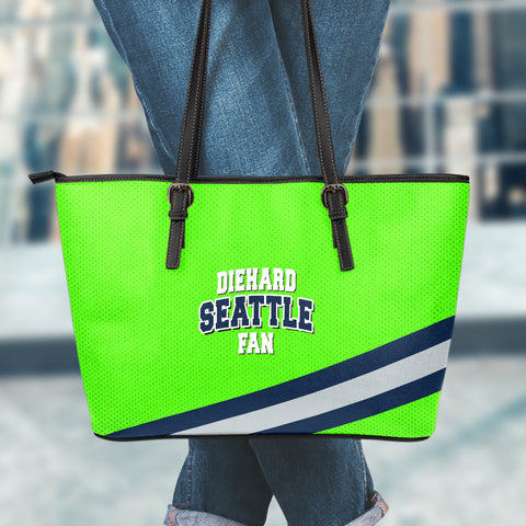 Image of Diehard Seattle Fan Sports Leather Tote Bag