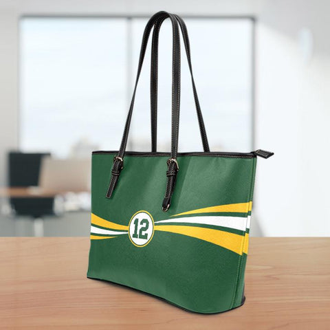 Green Bay 12 Sports Leather Tote Bag Large