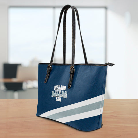 Image of Diehard Dallas Fan Sports Leather Tote Bag Large