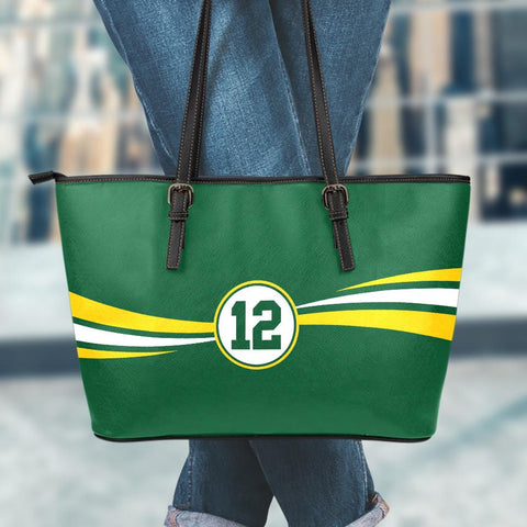 Green Bay 12 Sports Leather Tote Bag Small