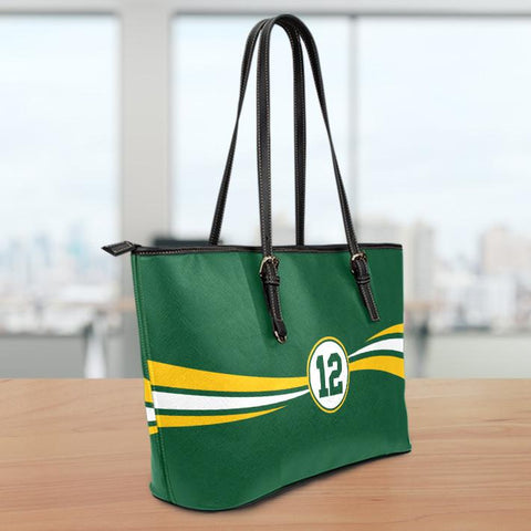Green Bay 12 Sports Leather Tote Bag Small