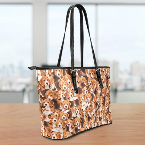 Image of Beagles Leather Tote Bag Small