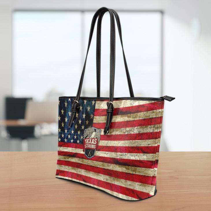 Texas Strong Small Leather Tote Bag