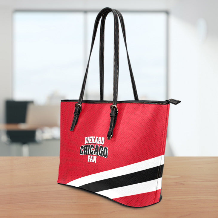 Diehard Chicago Fan Sports Small Leather Tote Bag