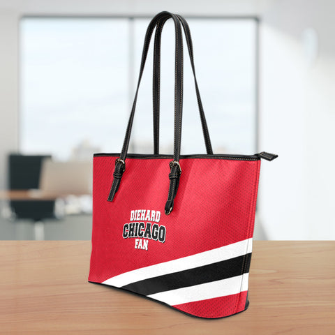 Image of Diehard Chicago Fan Sports Small Leather Tote Bag