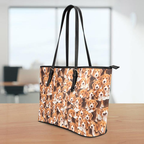 Image of Beagles Leather Tote Bag Small