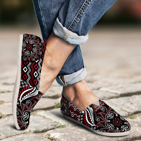 Image of Mandala Ladies Casual Shoes Red and Black