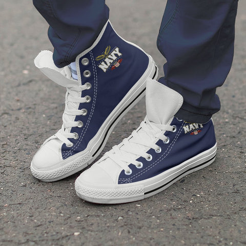 Navy High Top Shoes