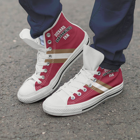 Image of Diehard San Francisco Fan Sports High Top Shoes Red White