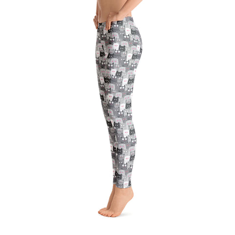 Image of Cats Gray and White Leggings