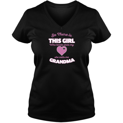 Image of So There Is This Girl Who Stole My Heart Ladies V Neck Tee
